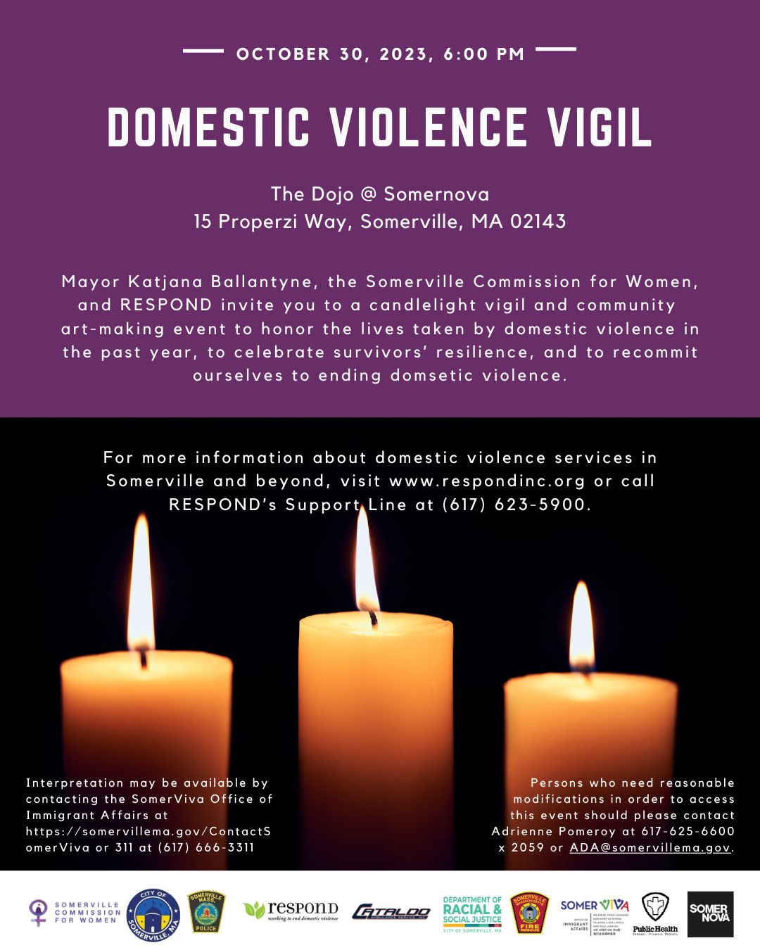 City of Somerville Domestic Violence Vigil