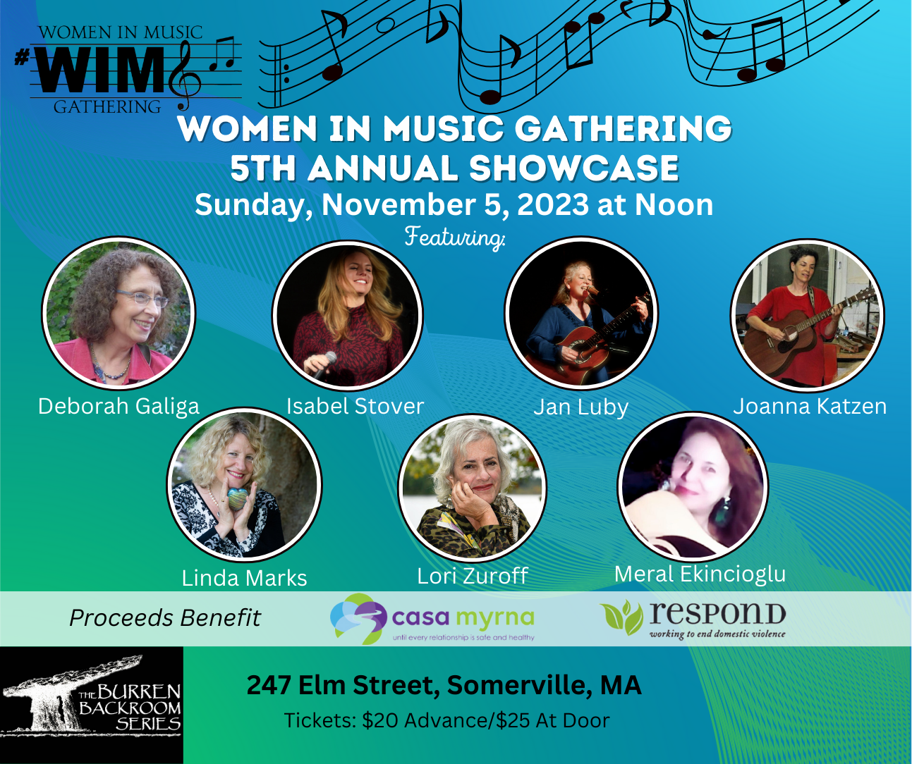 Women In Music Gathering Showcase for RESPOND and Casa Myrna
